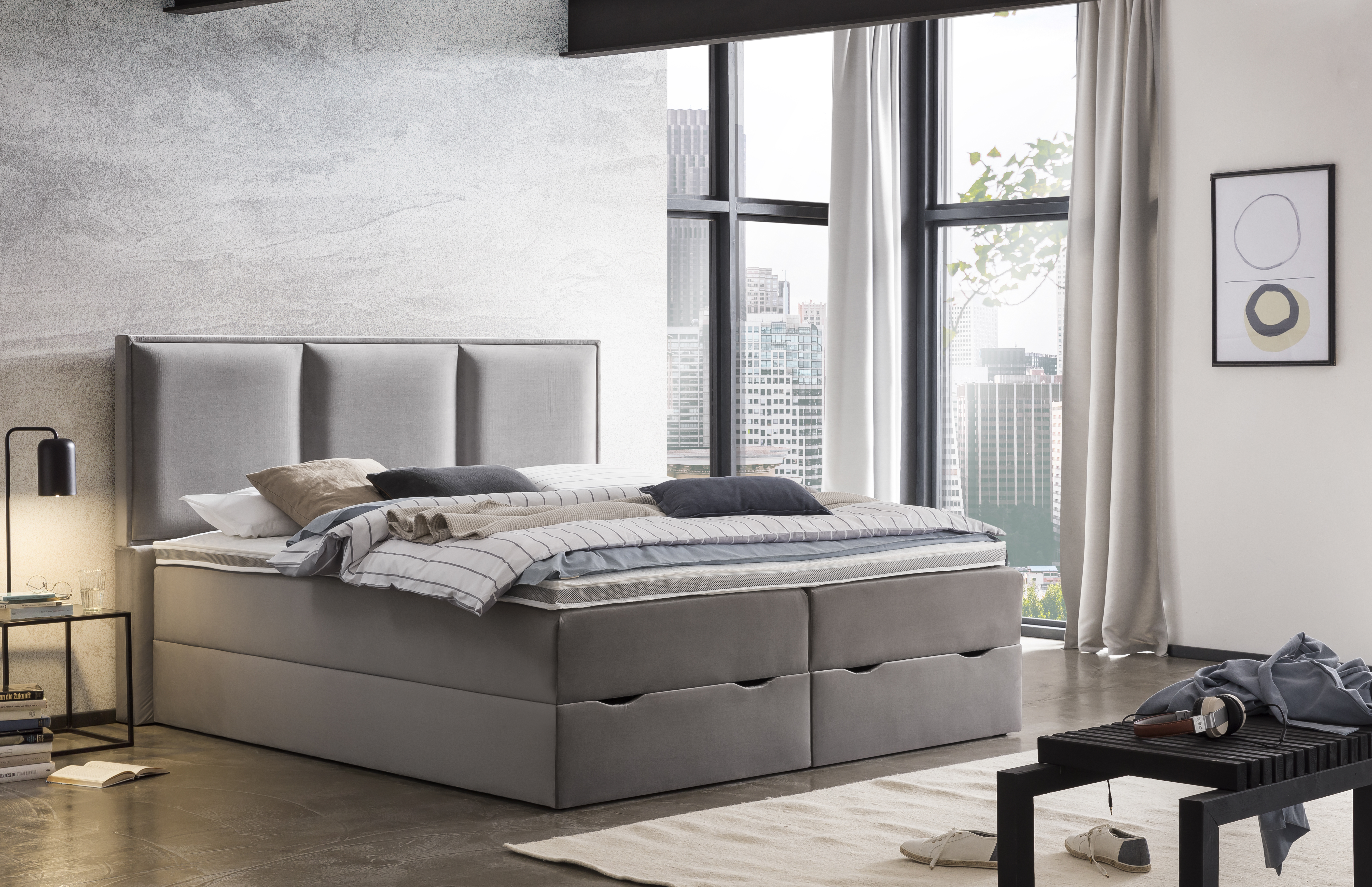 Boxspringbett Viktoria T3 mit Bettkasten, Matratze Boxspringbett Viktoria T3 mit Bettkasten, Matratze