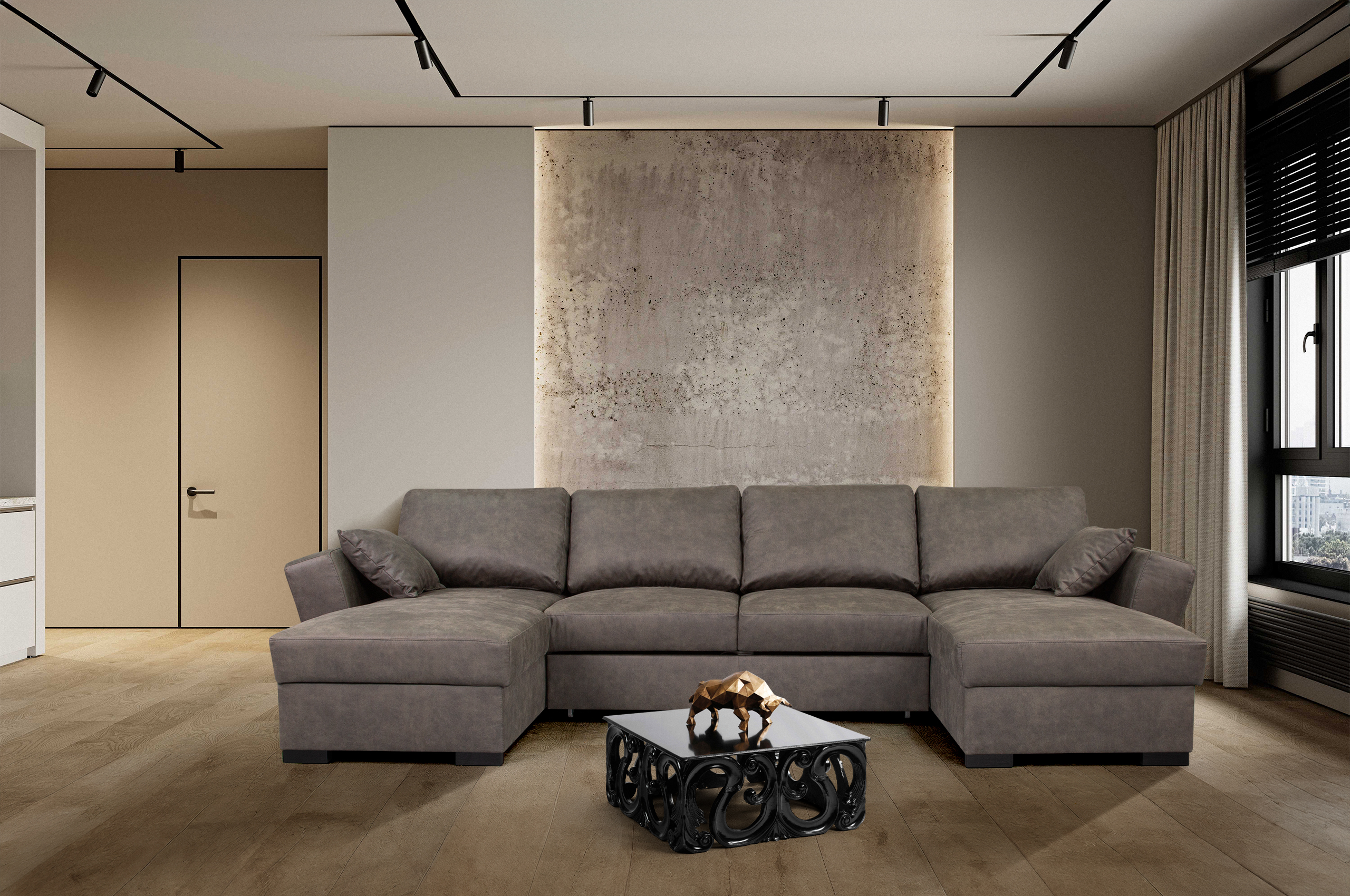 Wohnlandschaft Cascada mit Schlaffunktion und zwei Bettkästen Wohnlandschaft Cascada mit Schlaffunktion und zwei Bettkästen