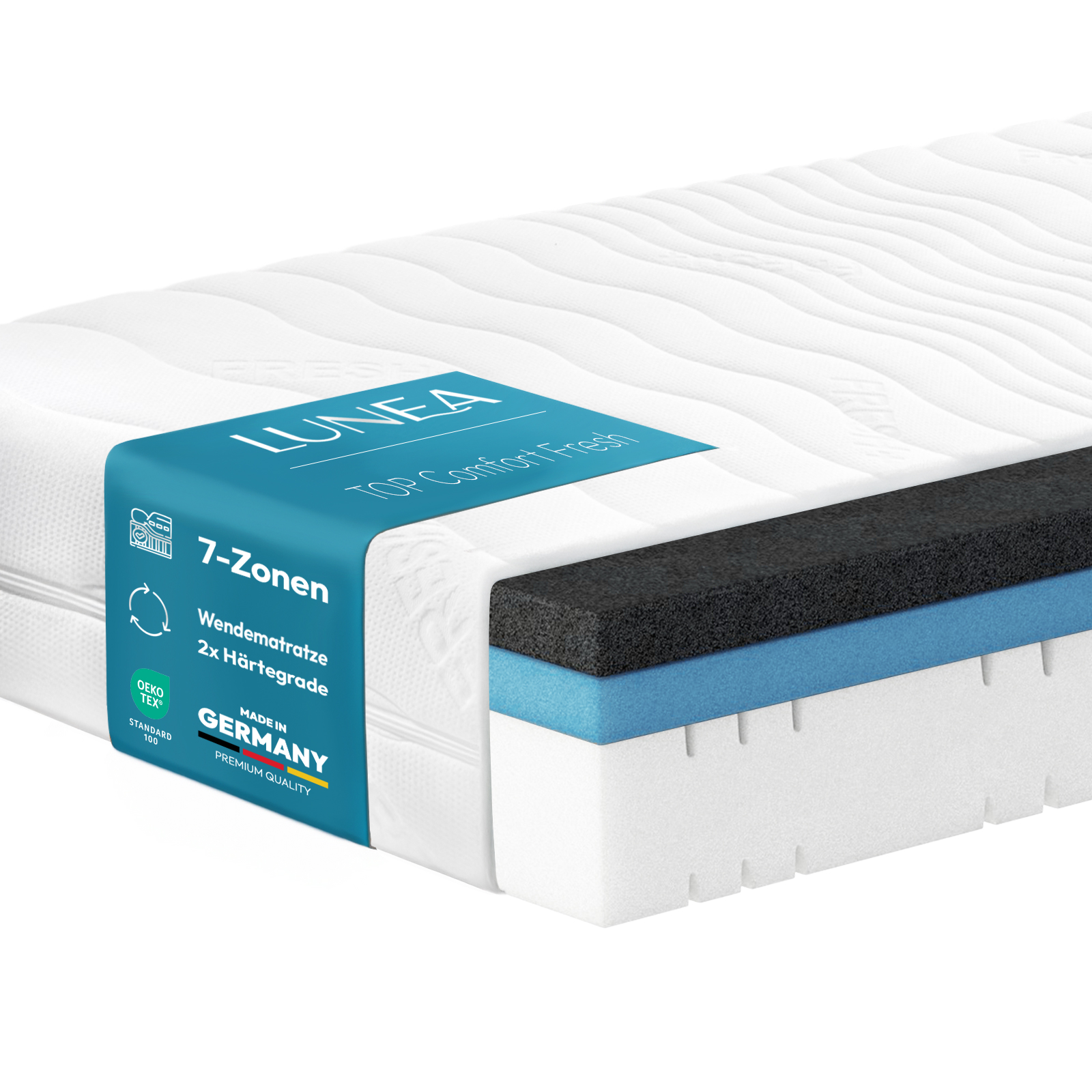 Matratze TOP Comfort Fresh 24 cm - 2x Härtegrade wendbar