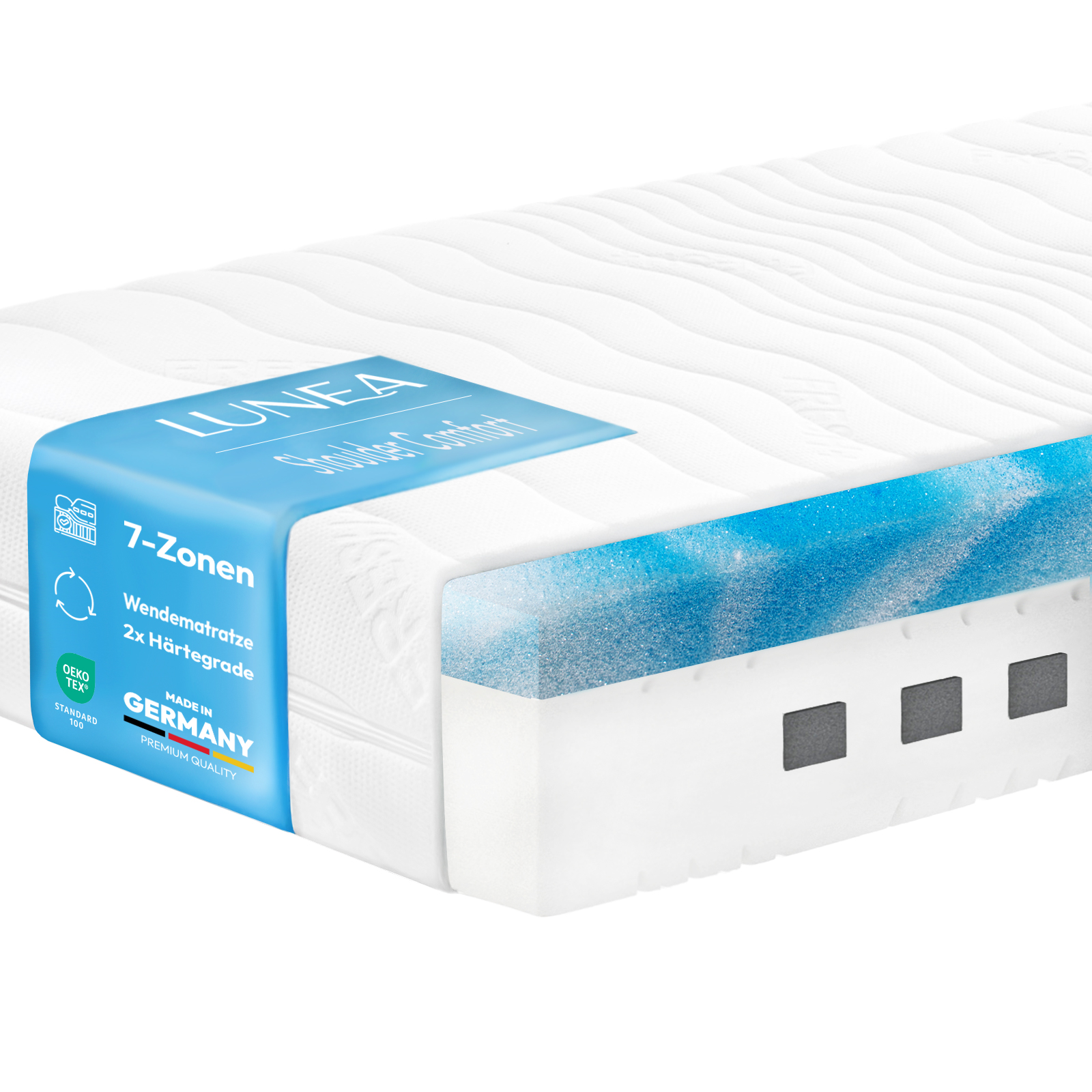 Matratze Shoulder Comfort Fresh 24 cm 7-Zonen - 2x Härtegrade wendebar Matratze Shoulder Comfort Fresh 24 cm 7-Zonen - 2x Härtegrade wendebar