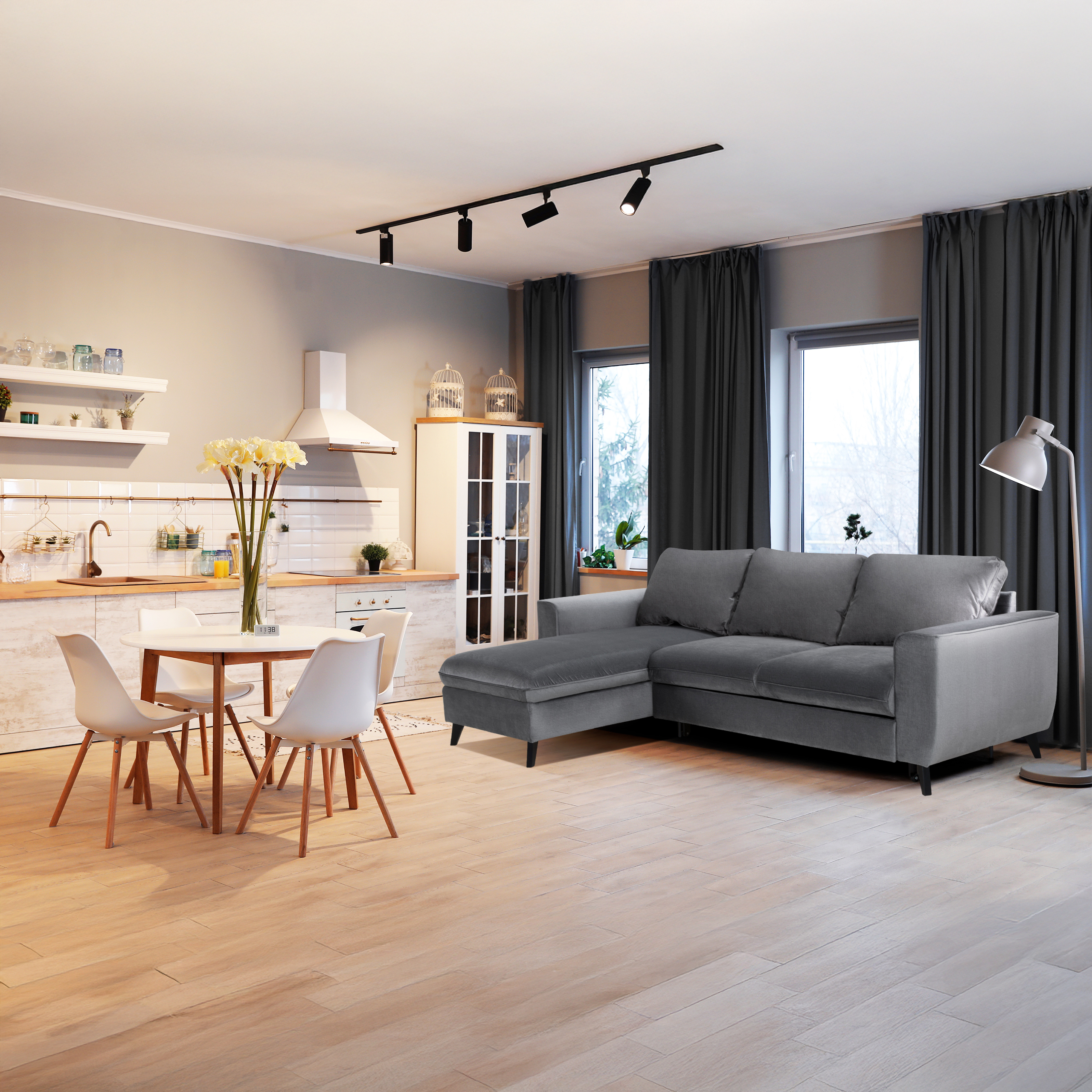 Ecksofa Carmen universell montierbar als Links- oder Rechtssofa mit Schlaffunktion und Bettkasten  Ecksofa Carmen universell montierbar als Links- oder Rechtssofa mit Schlaffunktion und Bettkasten