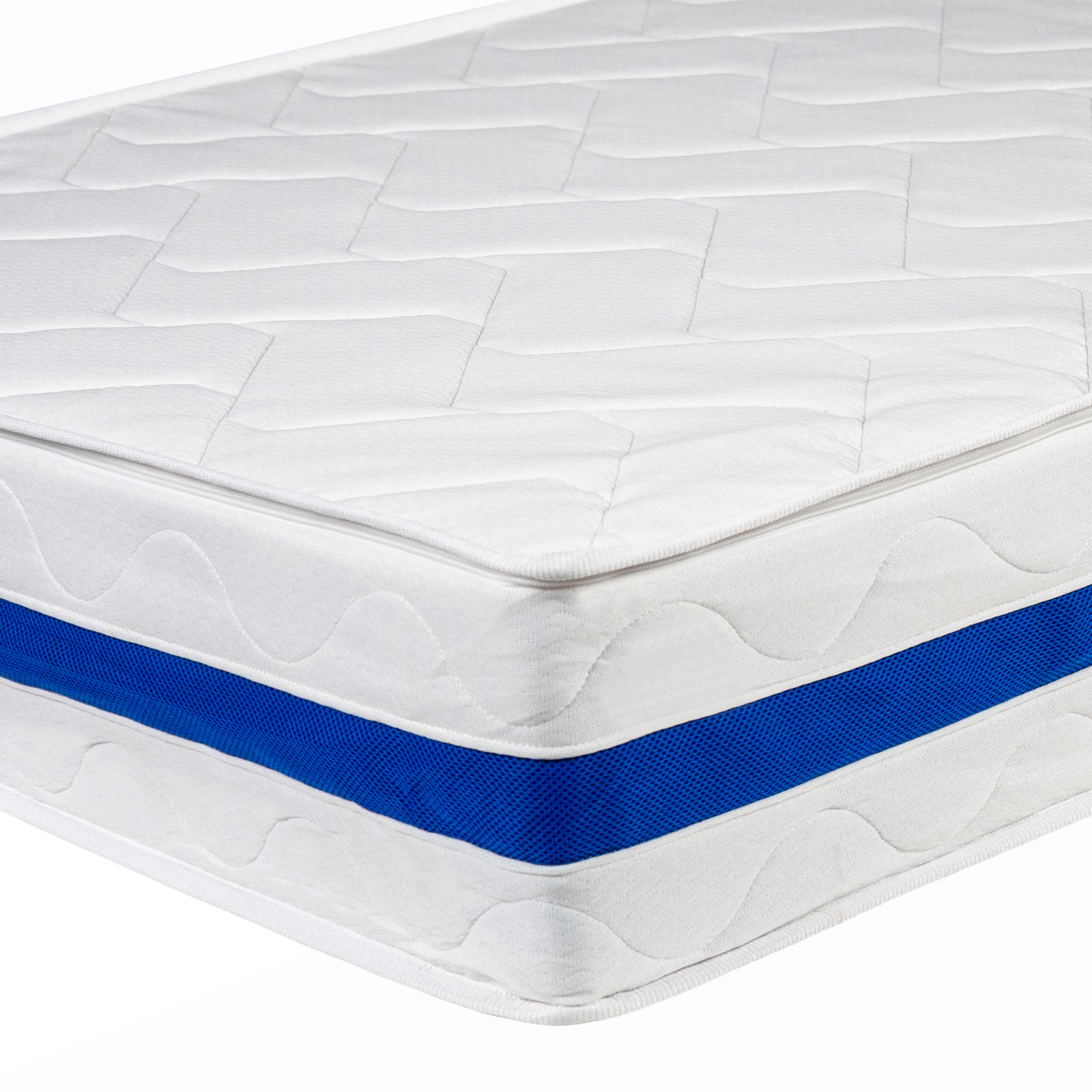 Matratze 90x200 cm H2 blauer Streifen 22 cm hoch 7 Zonen